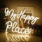 My Happy Place - Letrero de neón con palabras blancas cálidas, luces de neon para dormitorio, letreros de bar, acrílico USB alimentado para sala de estar, hogar, letrero de neón de fiesta más grande