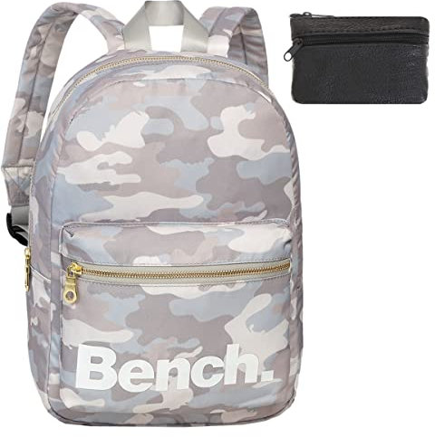 Bench Rucksack Damen klein small Daypack Handtasche Damenrucksack Freizeitrucksack Mädchen backpack 64158 +e (Camo Grau 2820)
