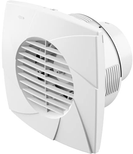 Everything Ventilation IPX2 Bathroom Extractor Fan with Backdraft Shutters & Adjustable Electronic Timer | Low Profile Wall or Ceiling Mounted | 100mm White