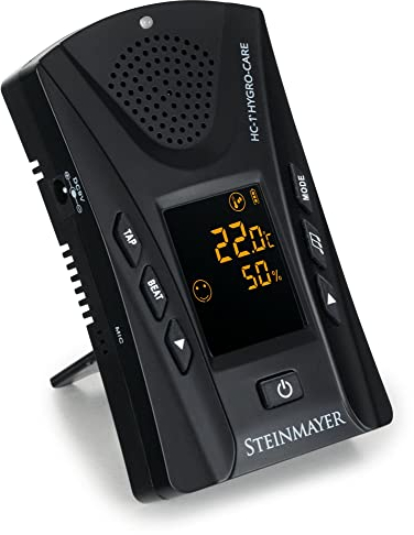 Steinmayer HC-1 Hygro-Care Hygrometer mit Tuner und Metronom - Thermometer und Hygrometer - Chromatisches Stimmgerät - Metronom-Funktion - Kopfhörerausgang - Betrieb mit optionalem Netzteil möglich