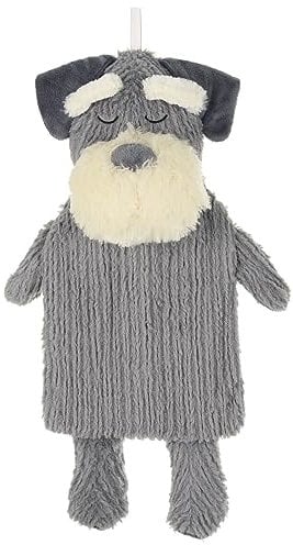Novelty Animal Hot Water Bottle Plush Knit Soft Toy Cover I Litre - Grey Dog