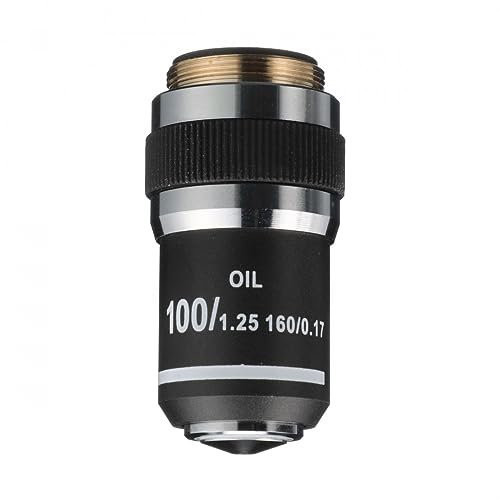 Mikroskop-Objektiv, 100xR Öl DIN Achromat - N.A. 1,25-0,12 mm Arbeitsabstand - 160 mm Länge - passend für Accu-Scope EXC-120 Serie Mikroskope