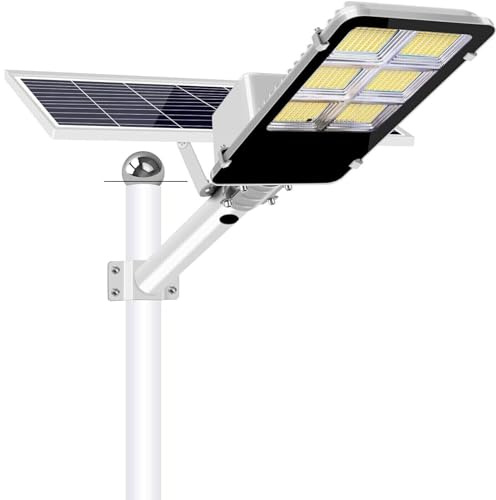 openspaceshop LAMPIONE STRADALE SOLARE 600W FARO LED CON PANNELLO TELECOMANDO CREPUSCOLARE