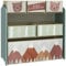 ZONEKIZ Kids Storage Unit, Childrens Toy Storage Organiser, with 6 Fabric Bins, for Bedroom, Nursery, 63 x 30 x 66cm, Green