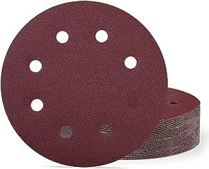 Papier abrasif 180 mm grain 150, 40 disques abrasifs de 180 mm, 8 trous, pour ponceuse murale et de plafond