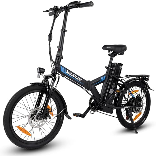 VARUN E Bike, 20 Zoll E Bike klapprad mit 48V Lithium-Akku, 250W Motor, E-Bike Damen Herren mit 5 Modi, 7-Gang Getriebe, Pedelec Elektrofahrrad City Ebike mit LCD-Display, EU-Konformes
