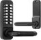 ANNFUZ Single Sided Keypad Door Lock Lever, Mechanical Keyless Entry Door Lock with Handle, Code Combination Front Gate Lock for Outdoor Fences, Not Deadbolt, Auto Lock, No Electronic (Matte Black)