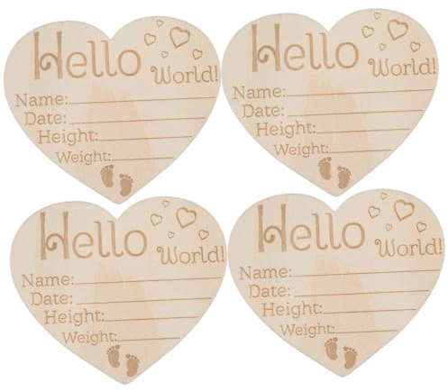 LIFKOME Geburtsschild Für Neugeborene Holzernes Namensschild Mit Herzform Als Dekoration Fürs Kinderzimmer Mit Besonderem Design