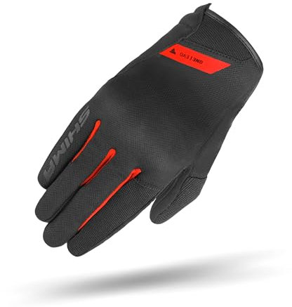 SHIMA ONE EVO Gants Moto Homologué Homme Textile Longues Ete Ventilé Protecteur Perforé Gant Protecion Norme Pour Adulte Adolescents Ventilation Scooter Trotinette Motocyclette (Hommes, Rouge, 3XL)