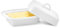 Ceramic Butter Dish with Lid Large | White Butter Container for Countertop 17.5L X 9W X 11.5H (cm) | Ceramic Butter Dishes with Handle | Butter Storage Container for Refrigerator with Lid