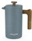 POLIVIAR Cafetière à piston à piston à 8 tasses avec poignée en bois – Cafetière isotherme à double paroi et 1 filtre supplémentaire – Presse à café en acier inoxydable pour café et thé, 1 l