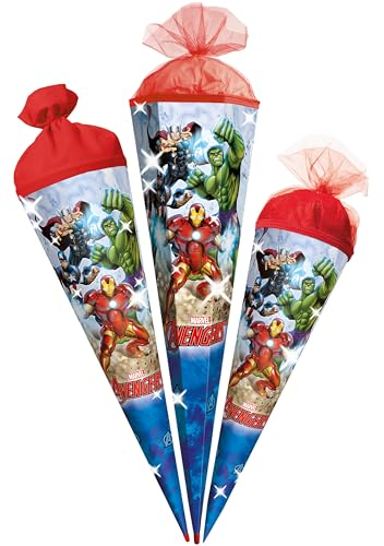 alles-meine.de GmbH Schultüte - Avenger - 35-85 cm - Größe wählbar - Holzspitze wählbar - Zuckertüte - Tüll - oder Filzabschluß - eckig/rund - klein & groß - Geschenktüte - S..