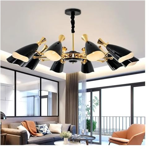 vkeid Lámpara LED moderna con gafas nórdicas, lámparas y linternas para sala de estar, dormitorio de gama alta, comedor, lámparas y linternas simples, lámpara de lujo, iluminación colgante de techo