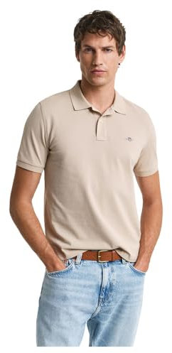GANT Herren REG Shield SS Pique Polo Polohemd, Dry Sand, XXL