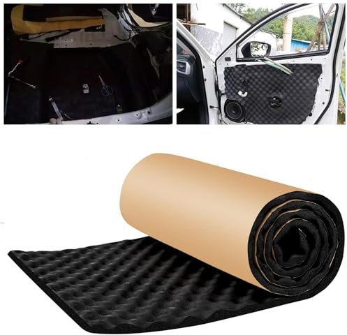 Lifemaison 20MM Tapis Insonorisant pour Voiture,Isolation Phonique Voiture Tapis,Mousse Anti Bruit auto-adhésifs,Isolant Thermique De Voiture Tapis Amortisseur,Imperméable à l'eau,Ignifuge,50x200cm,2