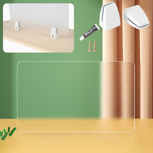 Machtiging Acryl-Tisch transparente Trennwände,Schreibtisch Trennwand,Büro-Sichtschutz Schreibtisch Pinnwand,Schreibtisch Trennwand Akustik Polster,Schindelbrett,für Schule,Büro,Bibliothek