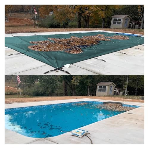 copertura piscina Copertura di sicurezza per piscine rettangolari per piscine interrate, inverno coperture protettive per piscine ovali/a rene, rete in PP ad alta resistenza con hardware(Green,2m x 3m