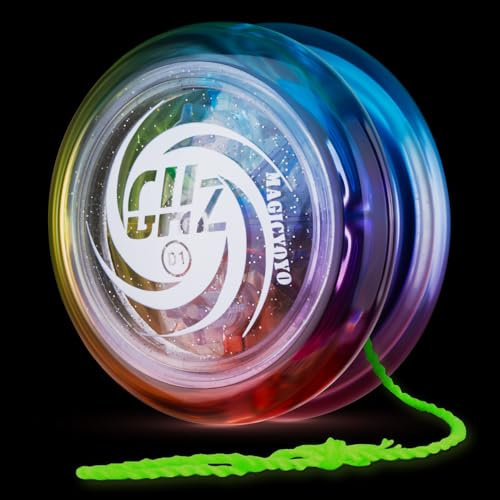 MAGICYOYO JoJo für Kinder, Responsive YoYo für Anfänger, 2A Looping Yo Yo D1 GHZ, Crystal Tricolour Gradient, Tricks Jo Jo mit 6 YoYo Schnur