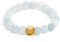 BERGERLIN Echter Aquamarin Ring mit Goldperle - facettierte Perlen - Größe L