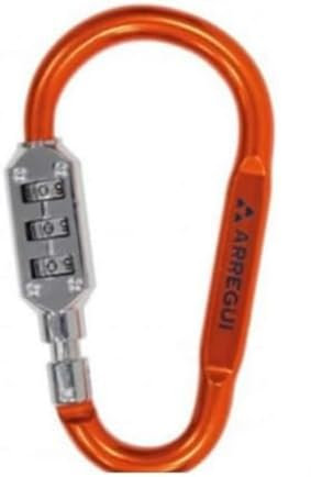 Arregui Combination Travel Lock, 3 Locking Cylinders, Orange