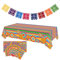 Juego de mesa de fiesta mexicana, mantel mexicano vibrante, 20 servilletas mexicanas desechables, bandera mexicana colorida festiva, ideal para decoraciones de mesa de fiesta mexicana, eventos