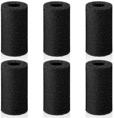 Xinjoduz 6 spugne filtranti per acquario, piccole spugne nere prefiltro per acquario, accessori per filtri per acquari, accessori per filtri per acquari, prefiltro per pompe, coperture in schiuma di