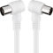 Zarivy Cable de TV de 5 m, ángulo recto, color blanco, ideal para conexiones de electrónica y optimización del espacio en instalaciones.