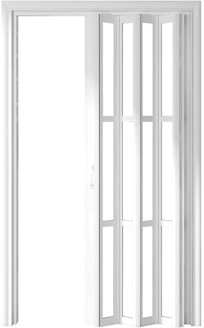 XILYZMO Alliage D'aluminium Poulie ABS Panneau Portes Pliantes Verre Acrylique avec Poignée Loquet Porte Accordéon Intérieur Placard Porte Pliante Coulissante pour Placard(0.6x1m/24x39in)