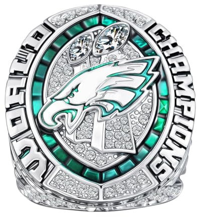 Wonsunte Fußball-Weltmeisterschafts Ring 2025 Eagles Football Champion Replik-Ringe Enthusiasten-Sammlerstück Mit Displaybox Geschenke Für Fans Und Freunde,9#