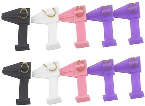 Clip per Unghie in Abs Bianco, 10 Pezzi, Fissaggio per Nail Art | Gel Acrilico per Unghie, Clip Ricostruzione Unghie Gel, Clip di Posizionamento per Nail Art