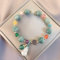Bracelet en Pierre Naturelle pour Femme Jade Bracelet Gourde Pendant charmes Bracelet Femelle Bijoux-Vert