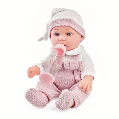 eDollable 30cm Babypuppen Spielset mit Zubehör Mädchen ab 3 Jahren | Komplettes puppenSpielset mit Zubehör: Flasche, Schnuller, Kleidung & Decke. Perfekt für Mädchen-Rollenspiele ab 3 Jahren
