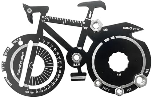 Fahrrad Deko, Fahrrad Geschenk, SchlüSselbund FlaschenöFfner, Multifunktions BieröFfner, Tragbares Outdoor Werkzeug FüR Radfahrer, Fahrrad Deko, Schraubendreher, SchraubenschlüSsel(Schwarz)