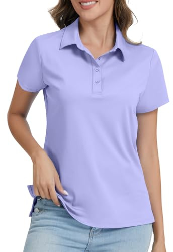 JoyGirl Polo Shirts for Women Short Sleeve Sports T Shirts (Purple,S)