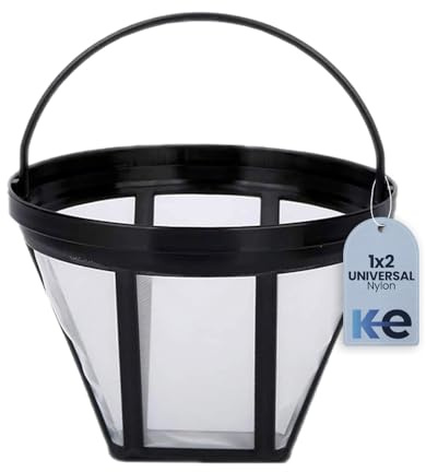 Anakel Home Filtre à Café Universel Permanent en nylon 1x2, réutilisable, 9x9 cm, noir, en Remplacement des Filtres en Papier