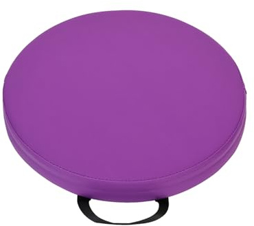 Sitzkissen Schule - Kinder Sitzkissen 35 cm Rund, Bodenkissen mit Griff & Reißverschluss, 5 cm Dicke Schaumstofffüllung, Wasserdichte PU Bezug, Sitzpolster für Klassenzimmer,Camping (Purple)