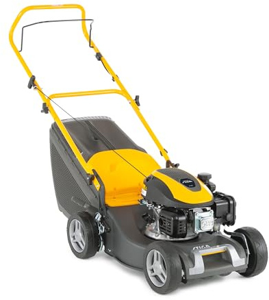 STIGA Collector 43 a Benzin-Rasenmäher, 123 cc, 41 cm – 60 l Fangkorb, Klappbarer Und Verstellbarer Holm – Rasenflächen Bis 1.000 m², Grau