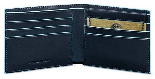 Piquadro Blue Square Portamonete con 6 Alloggiamenti per Carte di Credito, 11 cm, 0.41 litri, Blu Notte