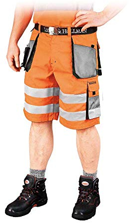 Leber&Hollman LH-FMNX-TS_PSBXL Formen Schutzhose - Kurz, Orange-Grau-Schwarz, XL Größe