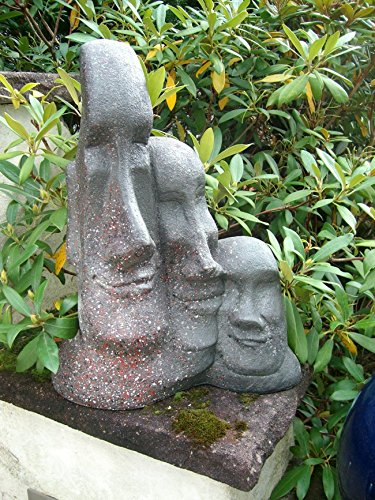 Dekofigur Köpfe 3er Statue, Skulptur, Dekoköpfe Stein-Optik grau 42 cm