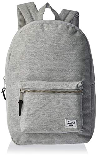 Herschel Settlement Stoff, Leder grau Rucksack – Rucksäcke (Stoff, Leder, grau, monoton, Vordertasche, Handyfach, Reißverschluss)