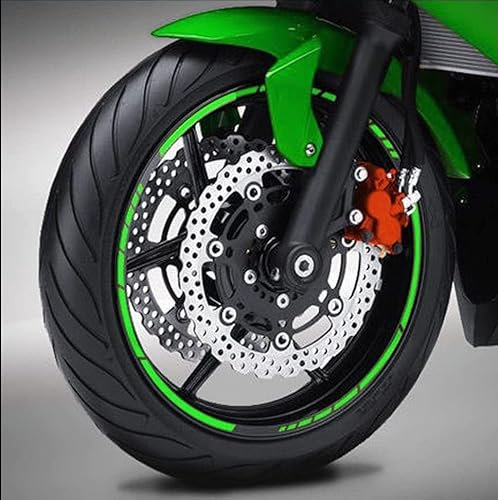 Pegatinas llantas ruedas de motos tiras adhesivas para rueda llantas pegatinas (VERDE NINJA)