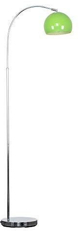MiniSun | Modern Designer Style Polished Chrome Floor Lamp with a Gloss Green Light Shade | Floor Lamps & Torchieres, Home Décor & Improvement Essential | Includes 6W LED E27 Light Bulb