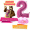Composizione Personalizzata Mylar Sagoma Numero 2 Fucsia con Adesivi di MASHA E ORSO e del Tuo Nome, Base Pallocini e Kit Fai da te, Addobbi Festa Compleanno