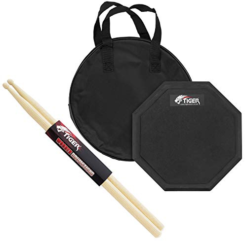 Tiger Tambour d'entraînement avec baguettes de batterie Tiger Hickory 5B