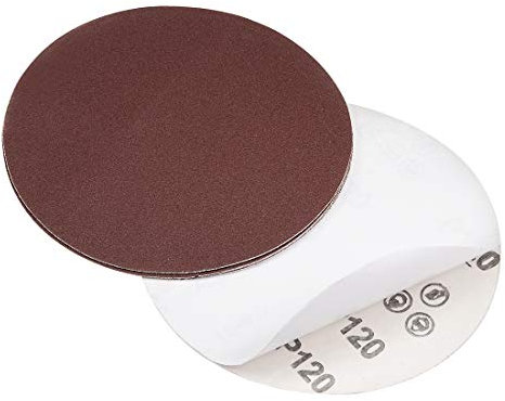 sourcing map 6-inch PSA Sanding Discs, 120 Grits Self Stick Adhesive Back Aluminum Oxide Sandpaper 5pcs