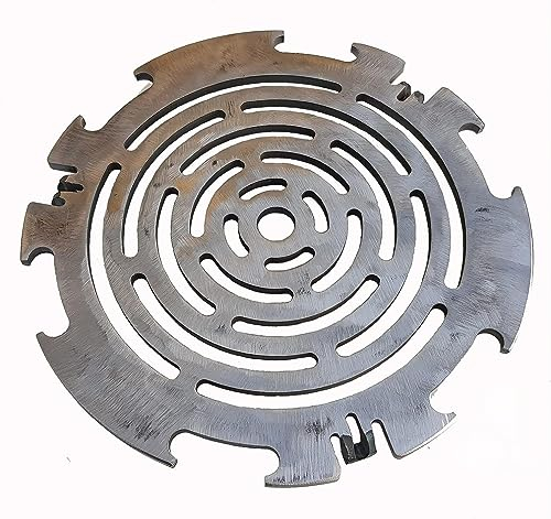 Becker Design® Grillrost & Grilleinsatz für Feuerplatte ⌀ 20cm (MADE IN EUROPE) Silber - Grillaufsatz Feuertonne & Kugelgrill (rund) legierter Stahl mit Feuerloch (Zubehör) - Grill Plancha 6mm Stärke