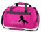 Reittasche mit Namensdruck personalisiert | Motiv aufsteigendes Pferd mit Name | Trage- und Sporttasche für Mädchen zum Reiten in vielen Farben verfügbar (pink) 54 x 28 x 25 cm