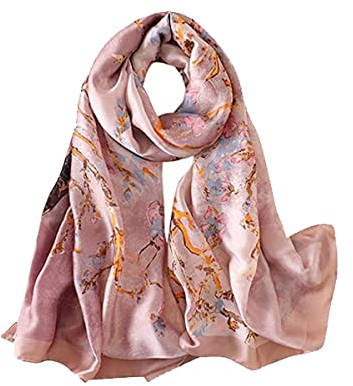 TRILLION® Christmas Collection Seidenschal für Damen, leicht, 172,7 x 109,2 cm Gr. Einheitsgröße, Flieder
