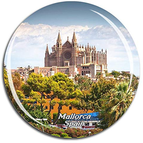 Weekino Spagna Cattedrale di Palma di Maiorca Calamità da frigo 3D Cristallo Bicchiere Tourist City Viaggio Souvenir Collezione Regalo Forte Frigorifero Sticker